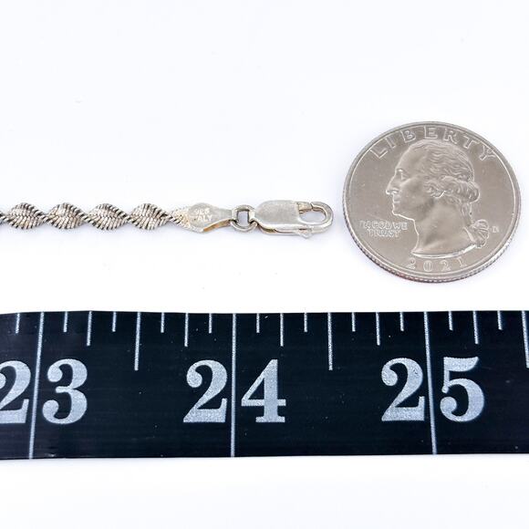 Vintage FAS Italy Sterling Silver 925 Twisted Chain Necklace 24.5” - Picture 2 of 3